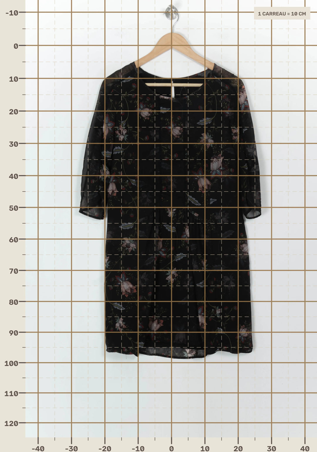 Robe Midi Noire à Fleurs - Taille M/38 de la marque One Step | PARAD118187 - Vendu par Paradigme - Image 4