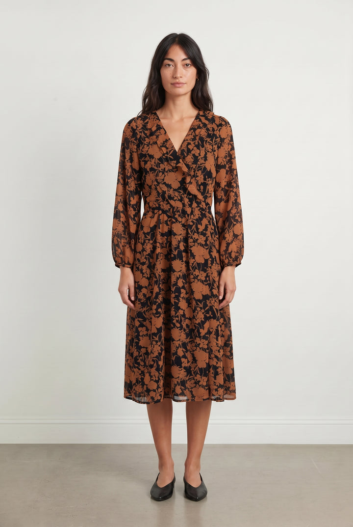 Robe Midi Noire et Marron - Taille S/36 de la marque La Petite Etoile | PARAD118195 - Vendu par Paradigme - Image 1