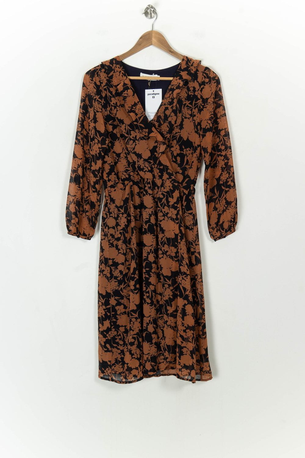 Robe Midi Noire et Marron - Taille S/36 de la marque La Petite Etoile | PARAD118195 - Vendu par Paradigme - Image 2
