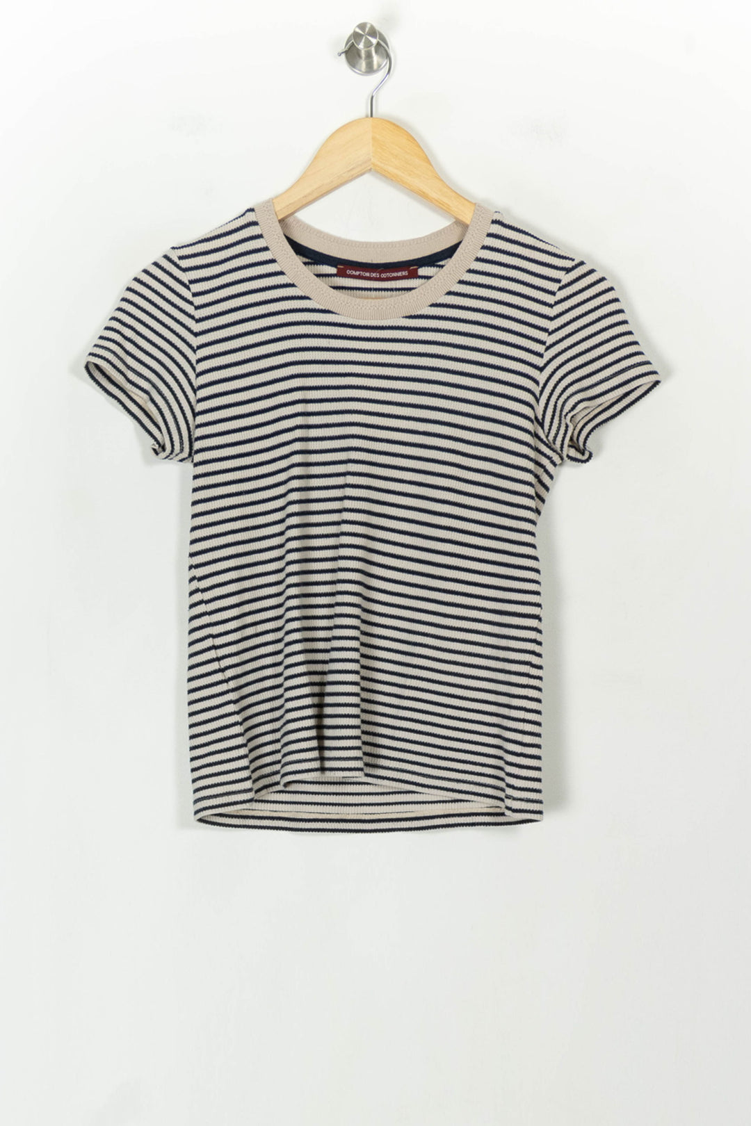 Tee-shirt Rayé Bleu Marine et Blanc - Taille S/36 de la marque Comptoir des Cotonniers | PARAD118202 - Vendu par Paradigme - Image 2