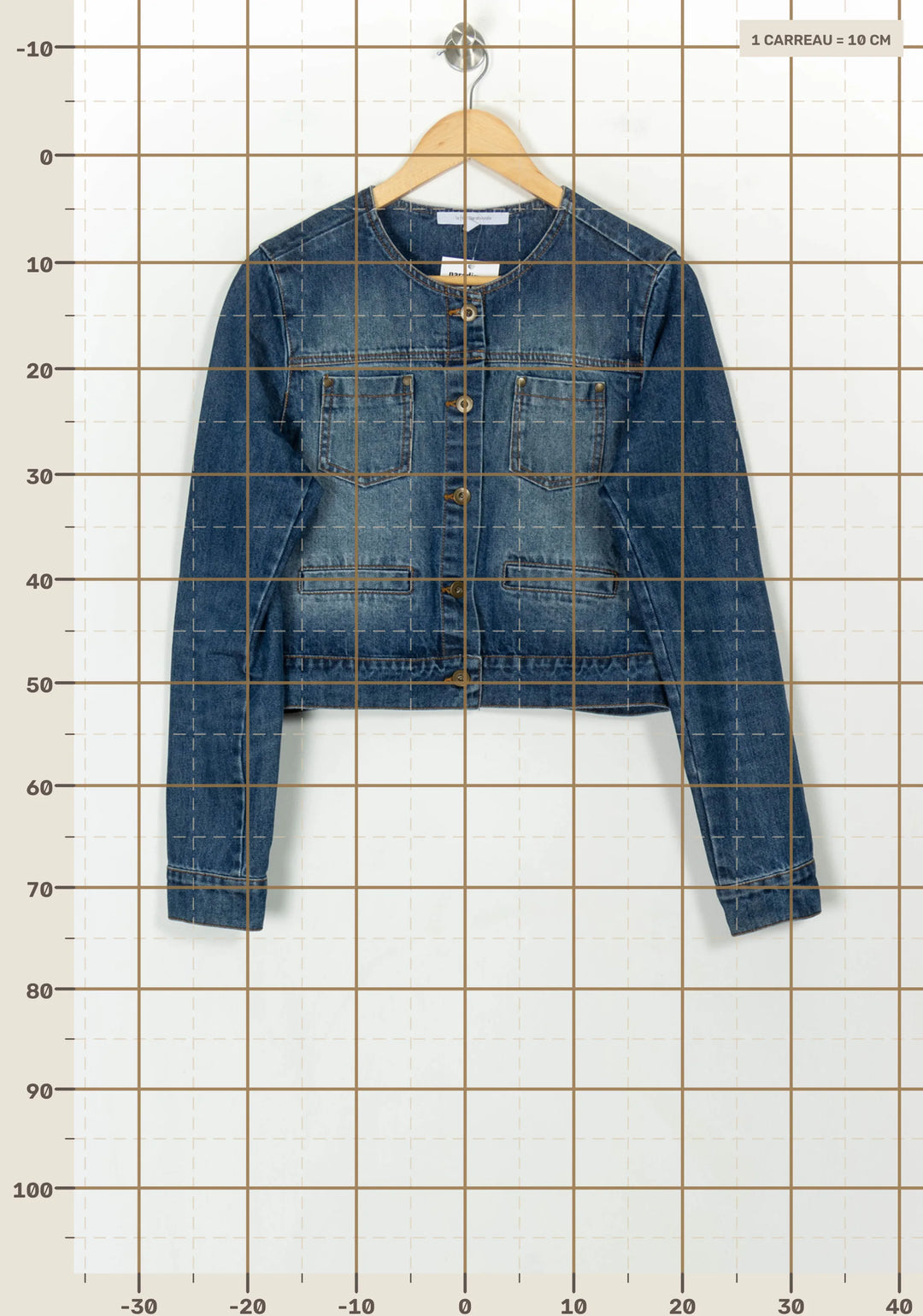 Veste en Jean Bleue - Taille M/38 de la marque La Fée Maraboutée | PARAD118217 - Vendu par Paradigme - Image 4