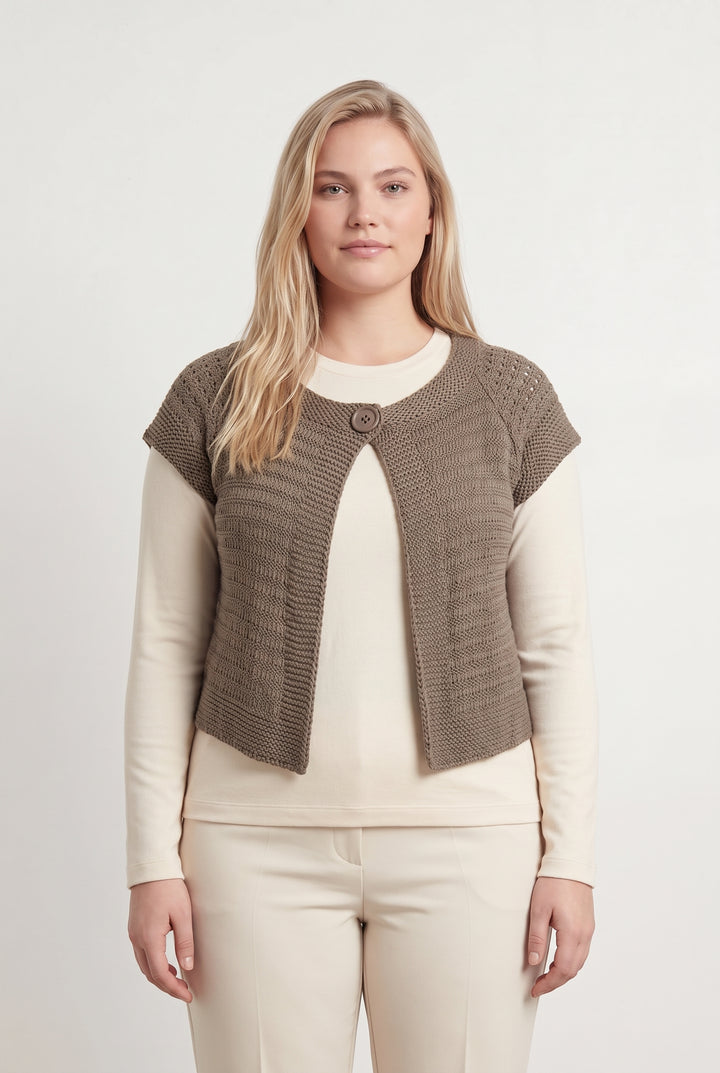 Gilet Beige - Taille XL/42 de la marque La Fée Maraboutée | PARAD118218 - Vendu par Paradigme - Image 1