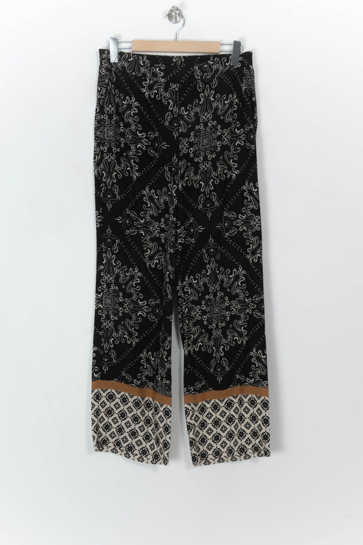 Pantalon Large Noir et Beige - Taille L/40 de la marque La Fée Maraboutée | PARAD118219 - Vendu par Paradigme - Image 2