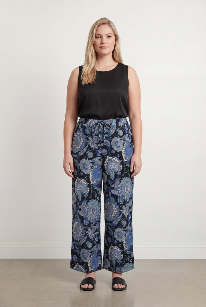 Pantalon Large Bleu et Noir - Taille XL/42 de la marque La Fée Maraboutée | PARAD118221 - Vendu par Paradigme - Image 1