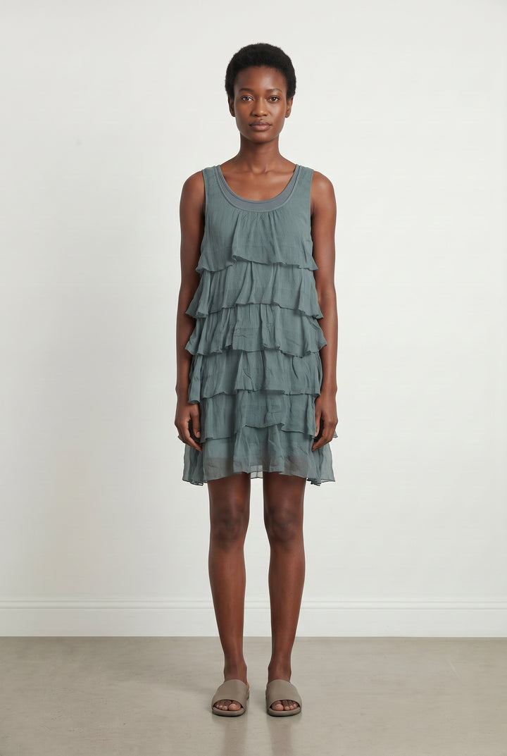 Robe Volantée Bleue - Taille S/36 de la marque La Fée Maraboutée | PARAD118223 - Vendu par Paradigme - Image 1