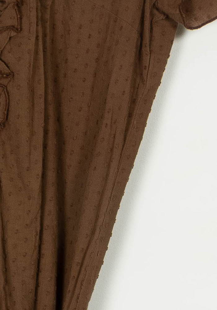 Robe chemise marron - Taille M/38 de la marque Sandro | PARAD118227 - Vendu par Paradigme - Image 3
