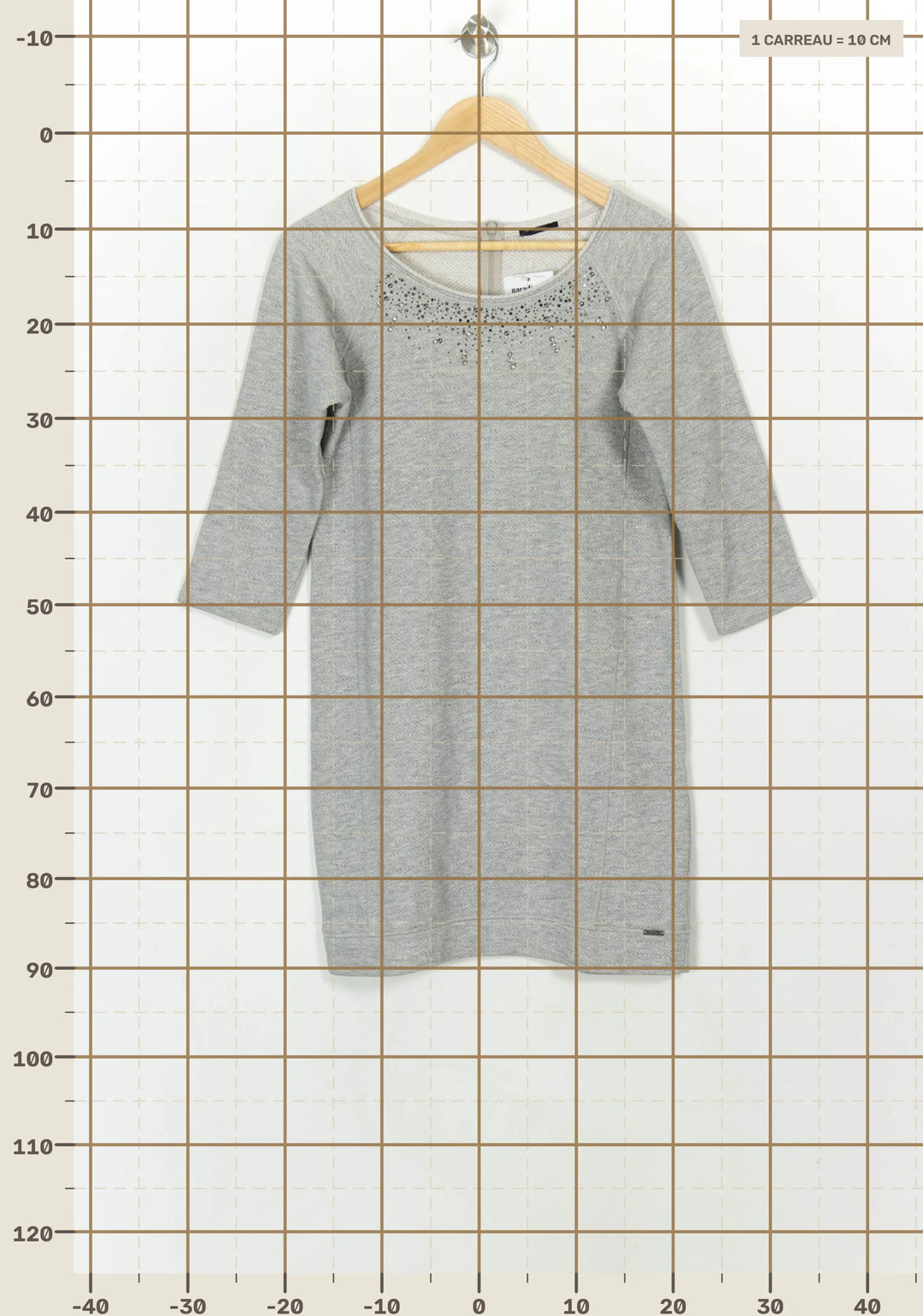 Robe Droite Grise - Taille S/36 de la marque IKKS | PARAD118230 - Vendu par Paradigme - Image 4
