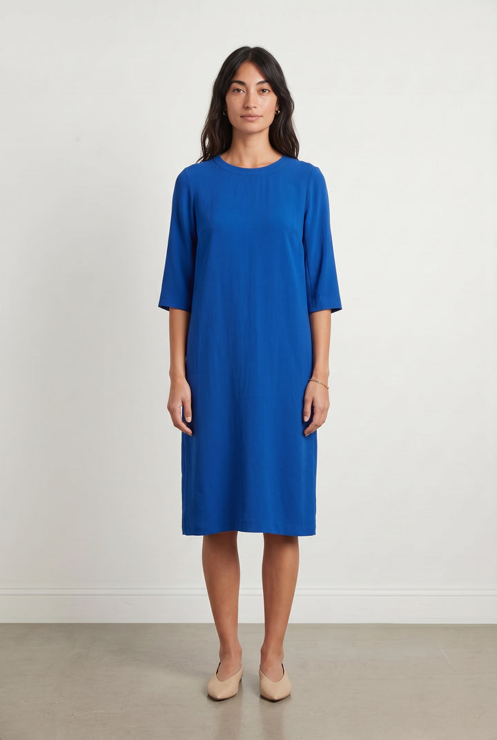 Robe Droite Bleue - Taille M/38 de la marque Sandro | PARAD118233 - Vendu par Paradigme - Image 1