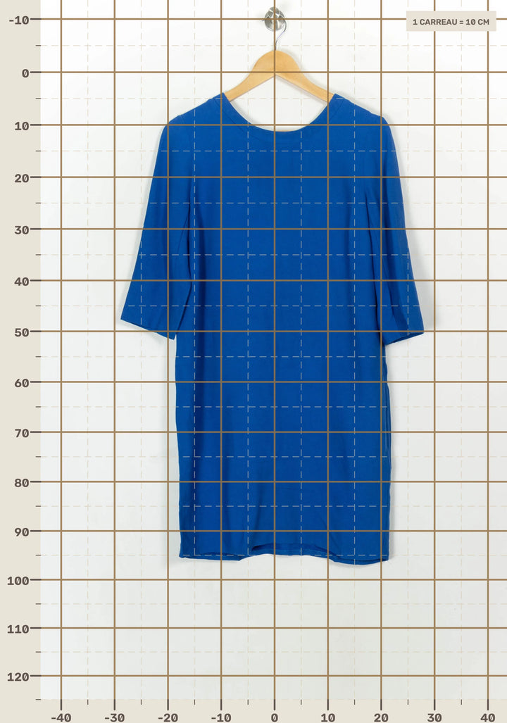 Robe Droite Bleue - Taille M/38 de la marque Sandro | PARAD118233 - Vendu par Paradigme - Image 4
