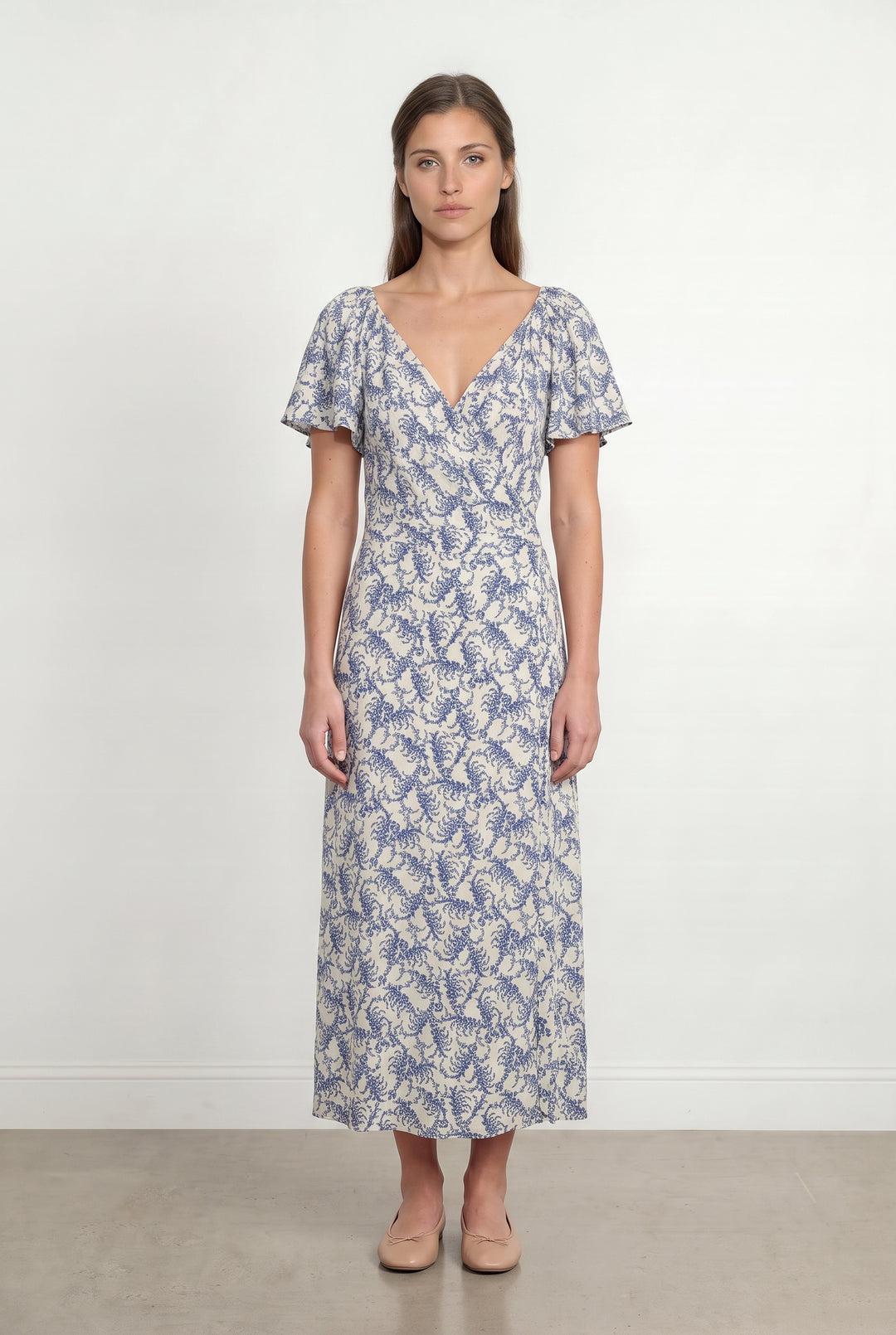 Robe longue bleu et blanc - Taille M/38 de la marque ZAPA | PARAD118235 - Vendu par Paradigme - Image 1