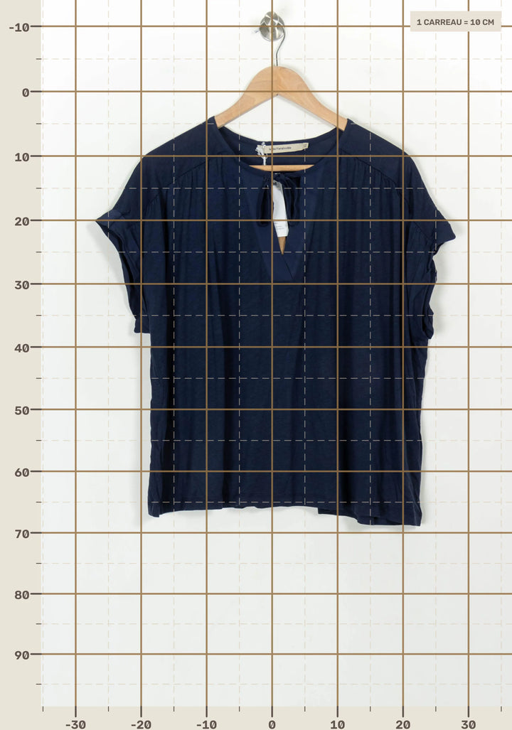 Blouse Bleue - Taille XS/34 de la marque La Fée Maraboutée | PARAD118243 - Vendu par Paradigme - Image 4
