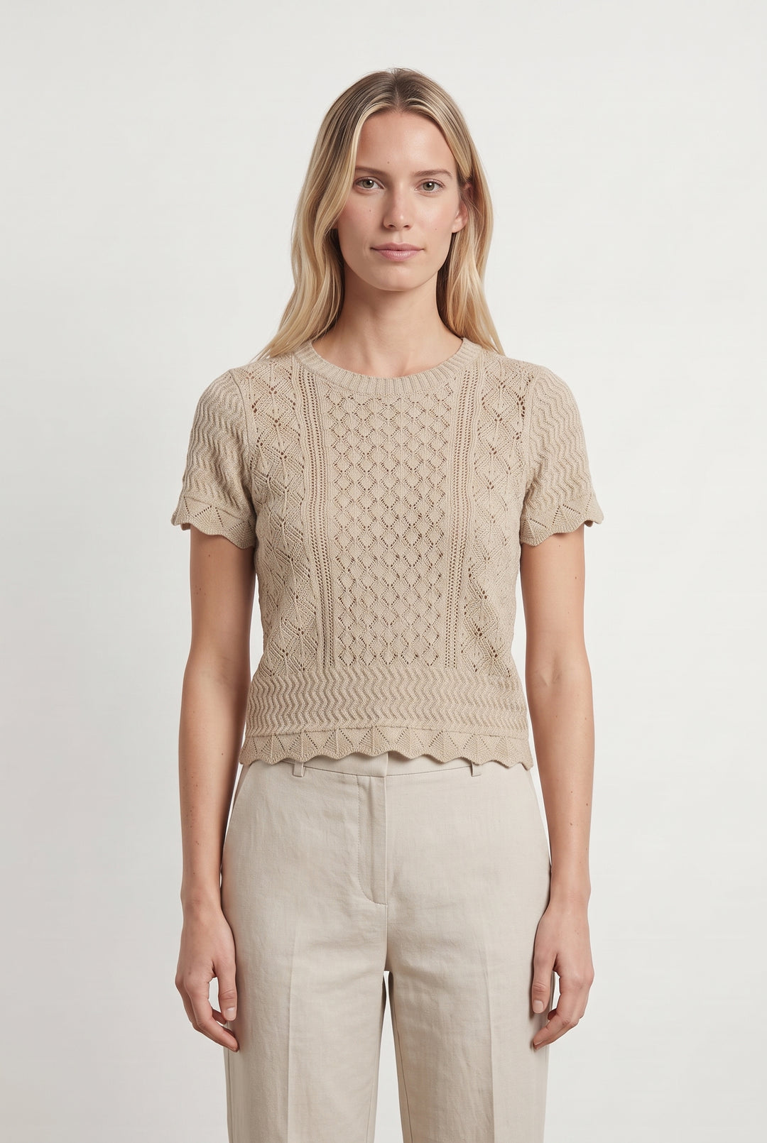 Pull Beige - Taille XS/34 de la marque La Fée Maraboutée | PARAD118246 - Vendu par Paradigme - Image 1
