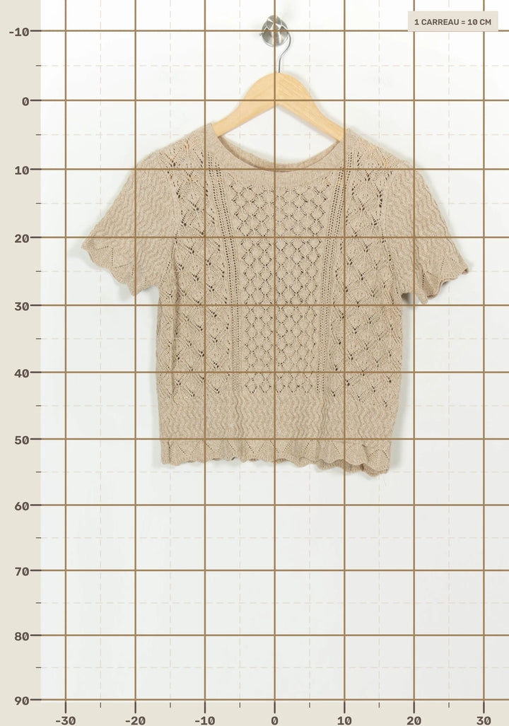 Pull Beige - Taille XS/34 de la marque La Fée Maraboutée | PARAD118246 - Vendu par Paradigme - Image 4