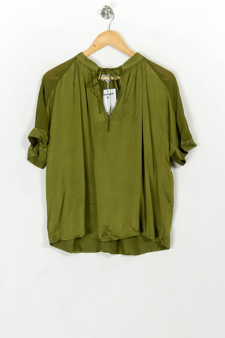 Blouse Verte - Taille S/36 de la marque La Fée Maraboutée | PARAD118250 - Vendu par Paradigme - Image 2