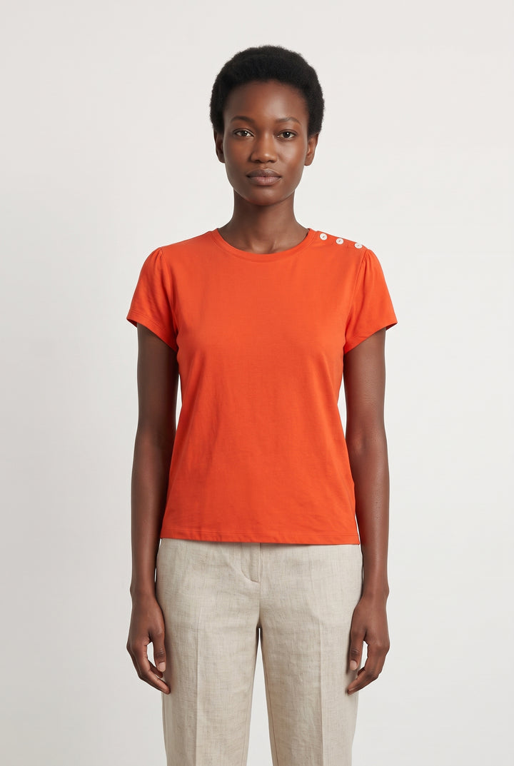 Tee-shirt Orange - Taille XS/34 de la marque La Fée Maraboutée | PARAD118253 - Vendu par Paradigme - Image 1