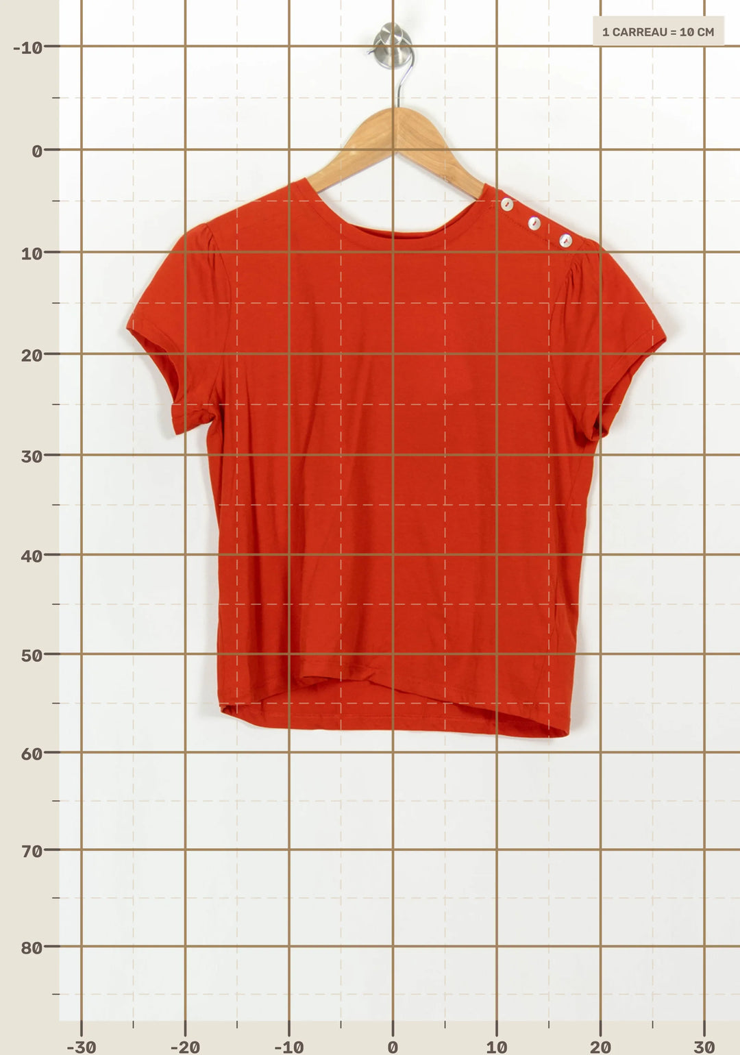 Tee-shirt Orange - Taille XS/34 de la marque La Fée Maraboutée | PARAD118253 - Vendu par Paradigme - Image 4