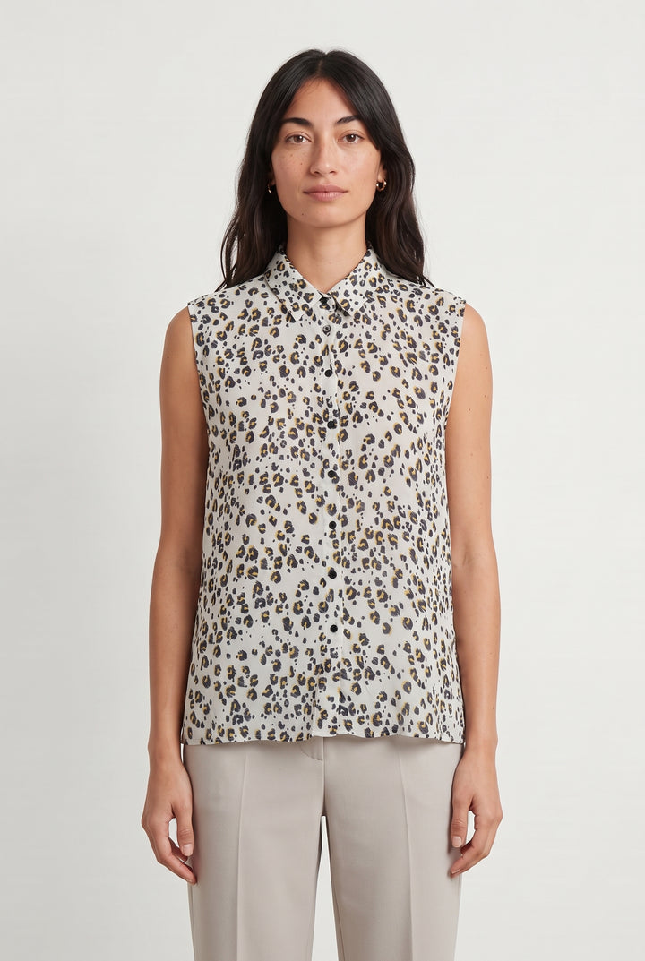 Chemisier Sans Manches Blanc et Noir - Taille S/36 de la marque The Kooples - Sport | PARAD118257 - Vendu par Paradigme - Image 1