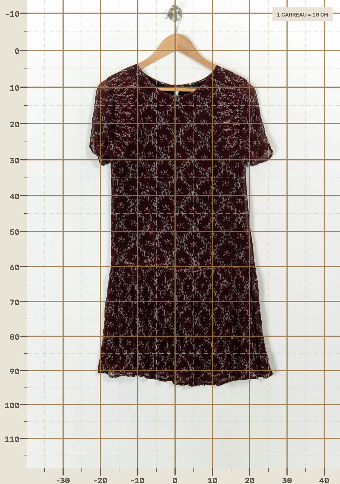 Robe Courte Bordeaux et Noire - Taille XS/34 de la marque Bérénice | PARAD118261 - Vendu par Paradigme - Image 4