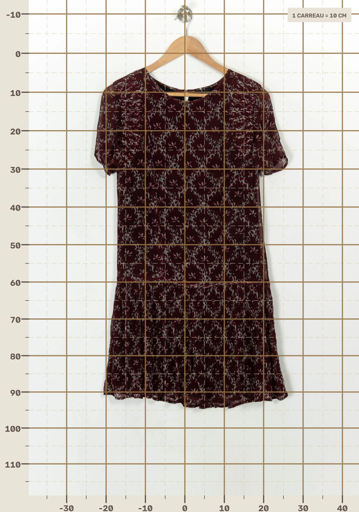 Robe Courte Bordeaux et Noire - Taille XS/34 de la marque Bérénice | PARAD118261 - Vendu par Paradigme - Image 4