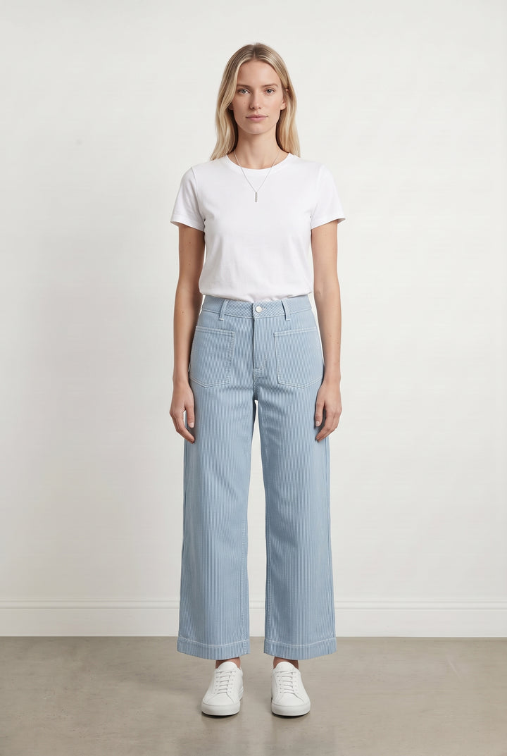 Jean Rayé Bleu et Blanc - Taille S/36 de la marque Maison 123 | PARAD118388 - Vendu par Paradigme - Image 1