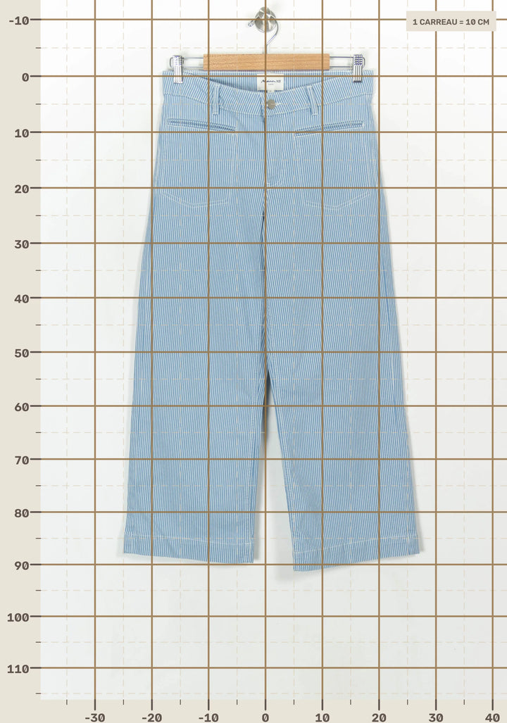 Jean Rayé Bleu et Blanc - Taille S/36 de la marque Maison 123 | PARAD118388 - Vendu par Paradigme - Image 4