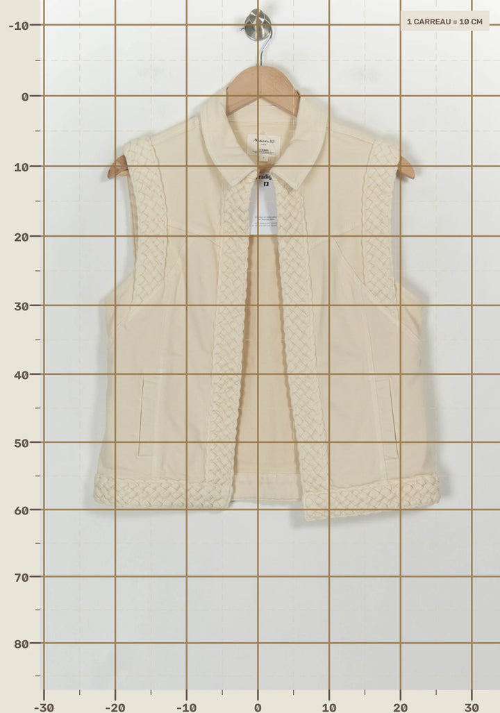 Veste Sans Manches Beige - Taille S/36 de la marque Maison 123 | PARAD118389 - Vendu par Paradigme - Image 4