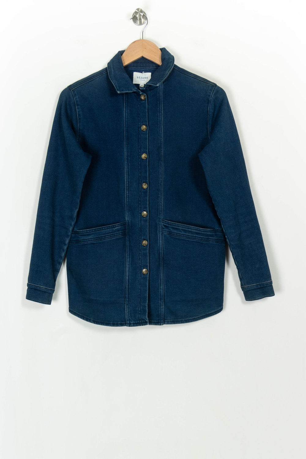 Veste en Jean Bleue - Taille XS/34 de la marque Sézane | PARAD118390 - Vendu par Paradigme - Image 2