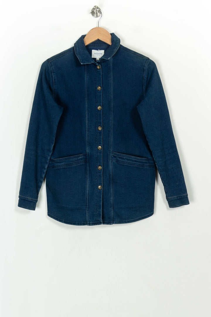Veste en Jean Bleue - Taille XS/34 de la marque Sézane | PARAD118390 - Vendu par Paradigme - Image 2