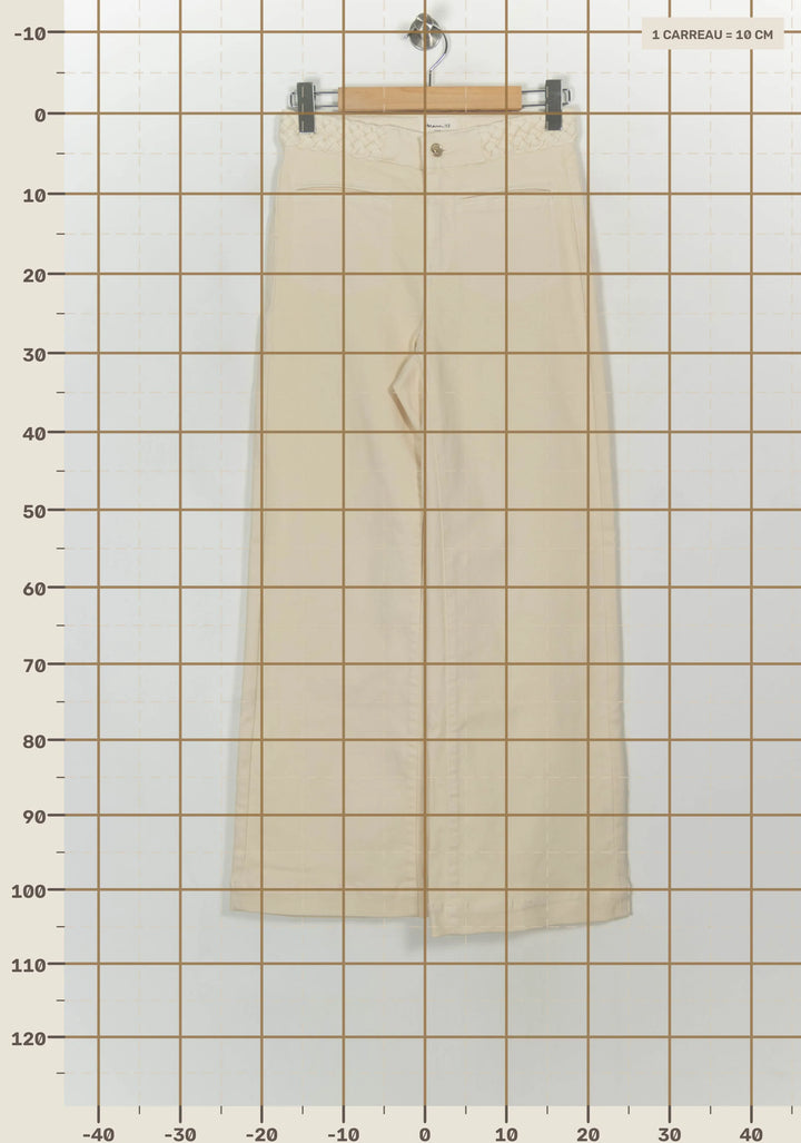 Jean Large Beige - Taille M/38 de la marque Maison 123 | PARAD118393 - Vendu par Paradigme - Image 4