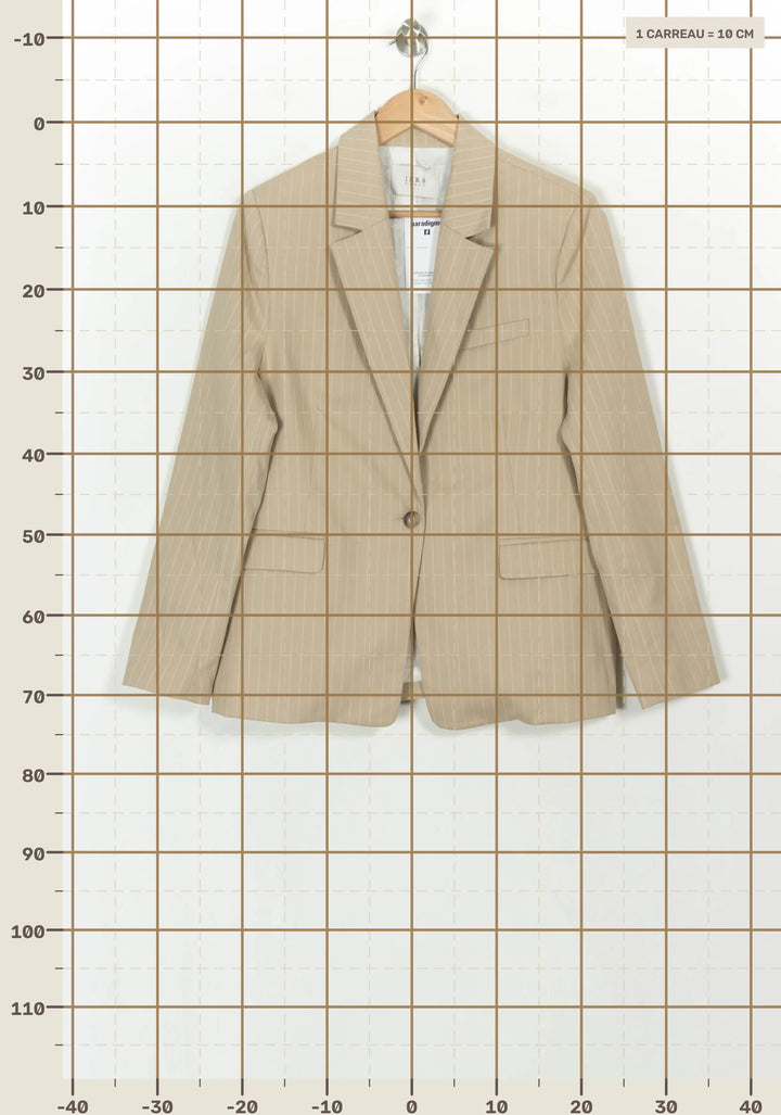 Blazer Beige à Rayures - Taille S/36 de la marque IKKS | PARAD118398 - Vendu par Paradigme - Image 4