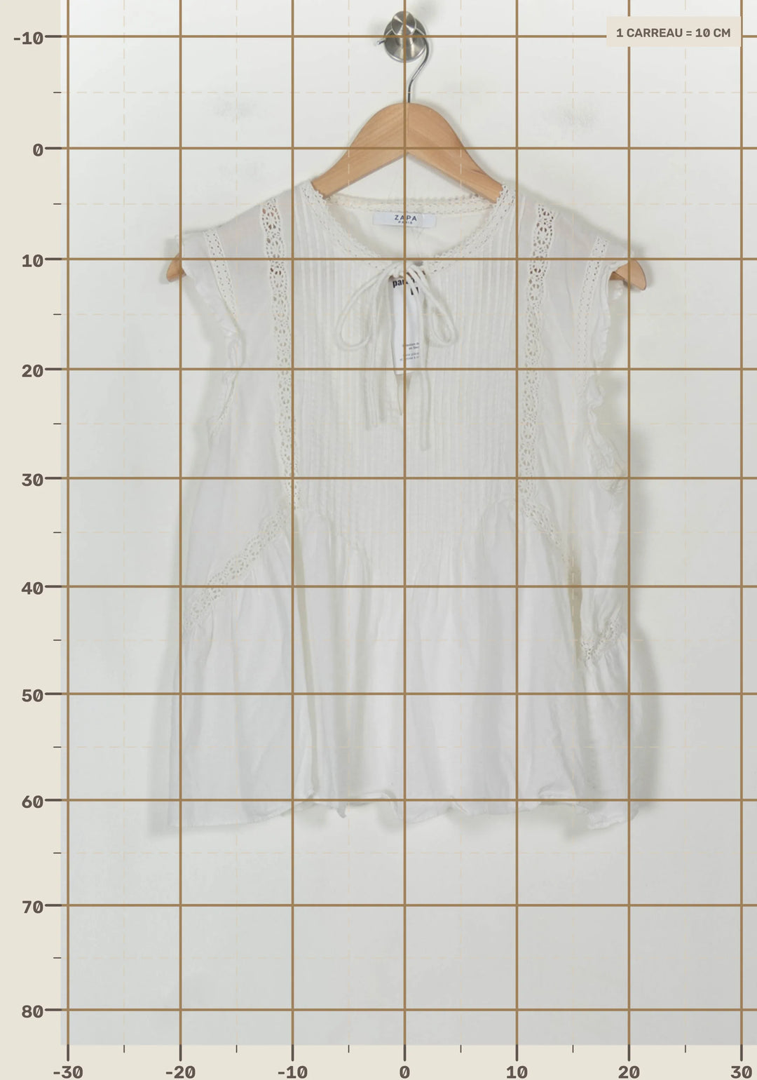 Blouse Blanche - Taille L/40 de la marque ZAPA | PARAD118407 - Vendu par Paradigme - Image 4