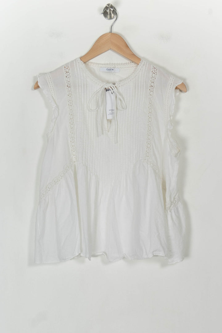Blouse Blanche - Taille L/40 de la marque ZAPA | PARAD118407 - Vendu par Paradigme - Image 2