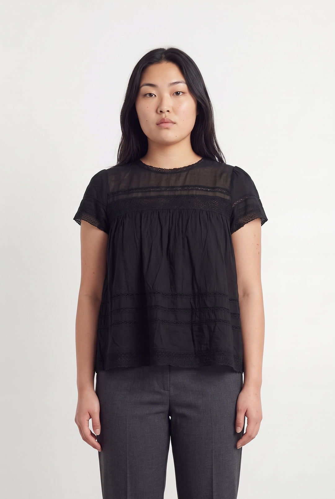 Blouse Noire - Taille L/40 de la marque ZAPA | PARAD118408 - Vendu par Paradigme - Image 1