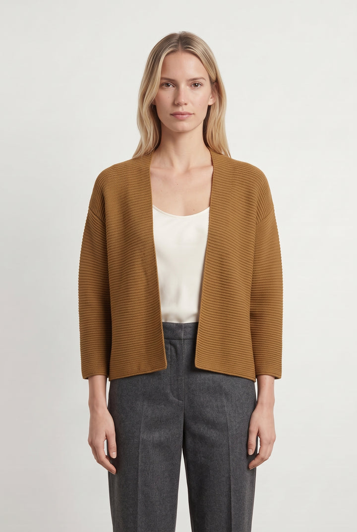 Cardigan Marron - Taille M/38 de la marque La Fée Maraboutée | PARAD118419 - Vendu par Paradigme - Image 1