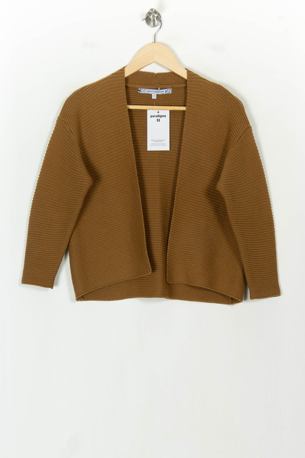 Cardigan Marron - Taille M/38 de la marque La Fée Maraboutée | PARAD118419 - Vendu par Paradigme - Image 2