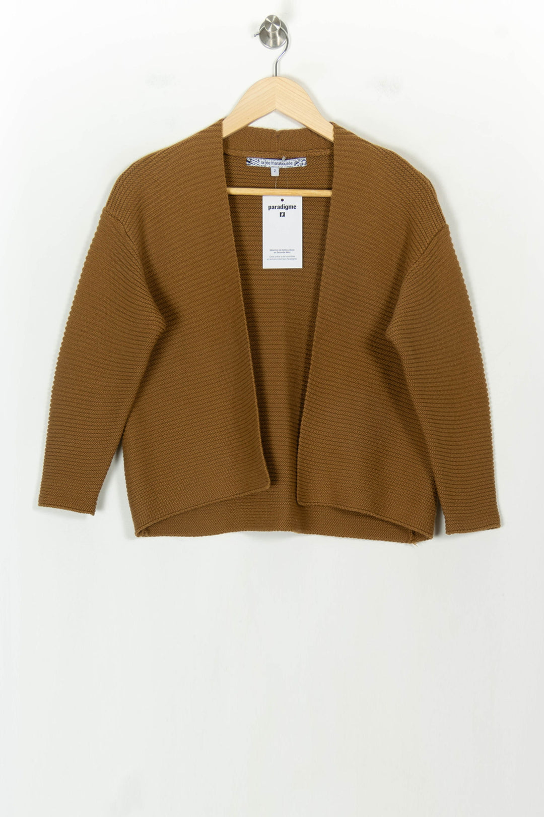Cardigan Marron - Taille M/38 de la marque La Fée Maraboutée | PARAD118419 - Vendu par Paradigme - Image 2
