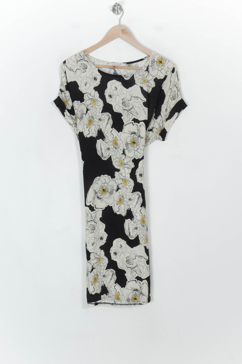 Robe Fleurie Noire et Blanche - Taille S/36 de la marque La Fée Maraboutée | PARAD118421 - Vendu par Paradigme - Image 2