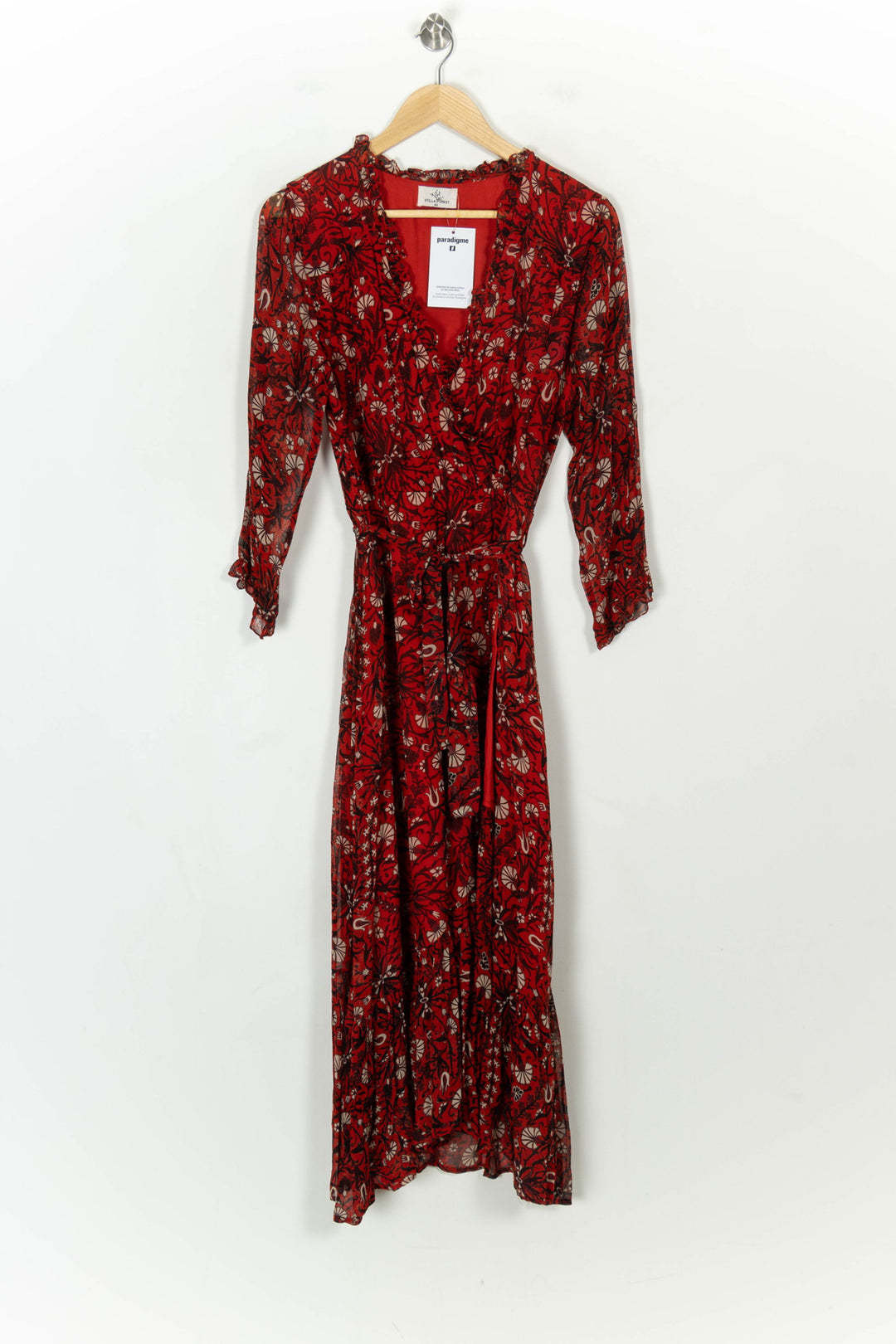 Robe Longue Rouge et Beige - Taille L/40 de la marque Stella Forest | PARAD118423 - Vendu par Paradigme - Image 2