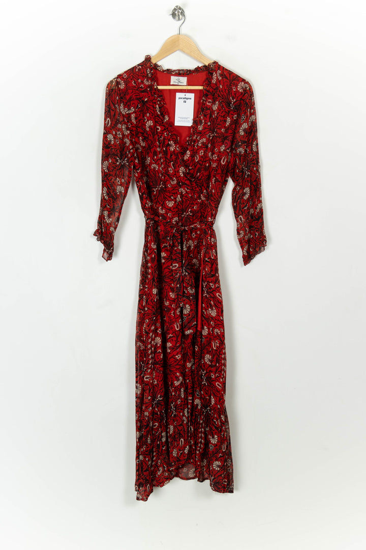 Robe Longue Rouge et Beige - Taille L/40 de la marque Stella Forest | PARAD118423 - Vendu par Paradigme - Image 2