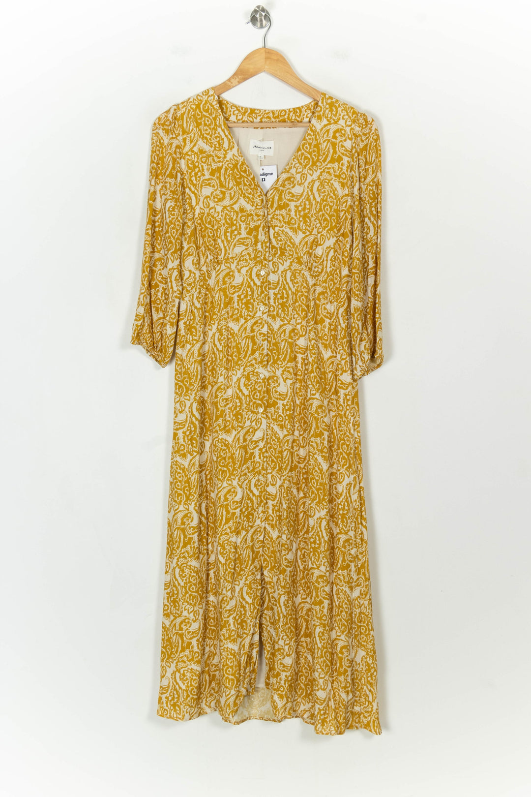 Robe Longue Jaune et Blanche - Taille S/36 de la marque Maison 123 | PARAD118424 - Vendu par Paradigme - Image 2