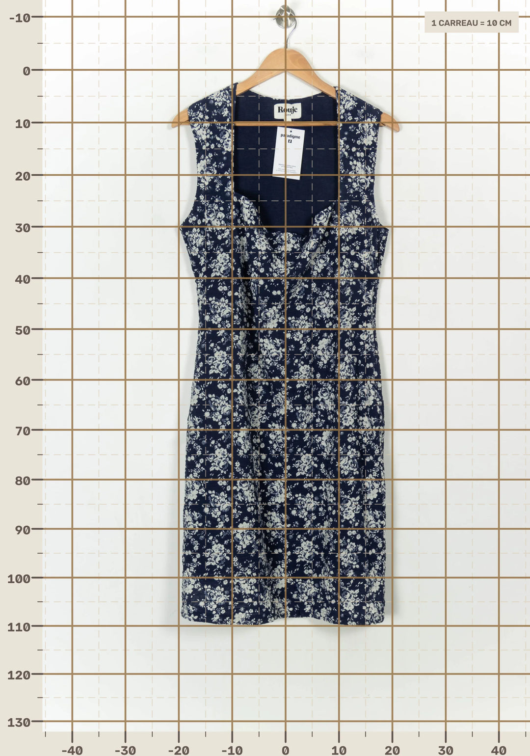 Robe Fleurie Bleue et Blanche - Taille XXL/44 de la marque Rouje | PARAD118431 - Vendu par Paradigme - Image 4