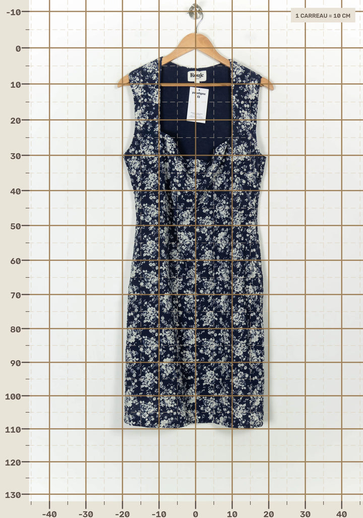 Robe Fleurie Bleue et Blanche - Taille XXL/44 de la marque Rouje | PARAD118431 - Vendu par Paradigme - Image 4