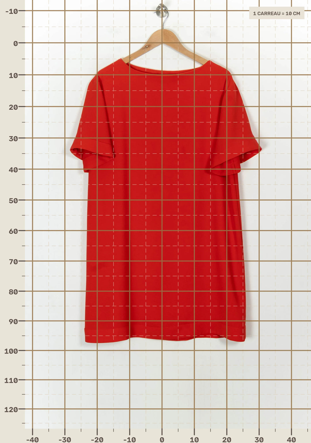 Robe Droite Rouge - Taille XL/42 de la marque ZAPA | PARAD118439 - Vendu par Paradigme - Image 4