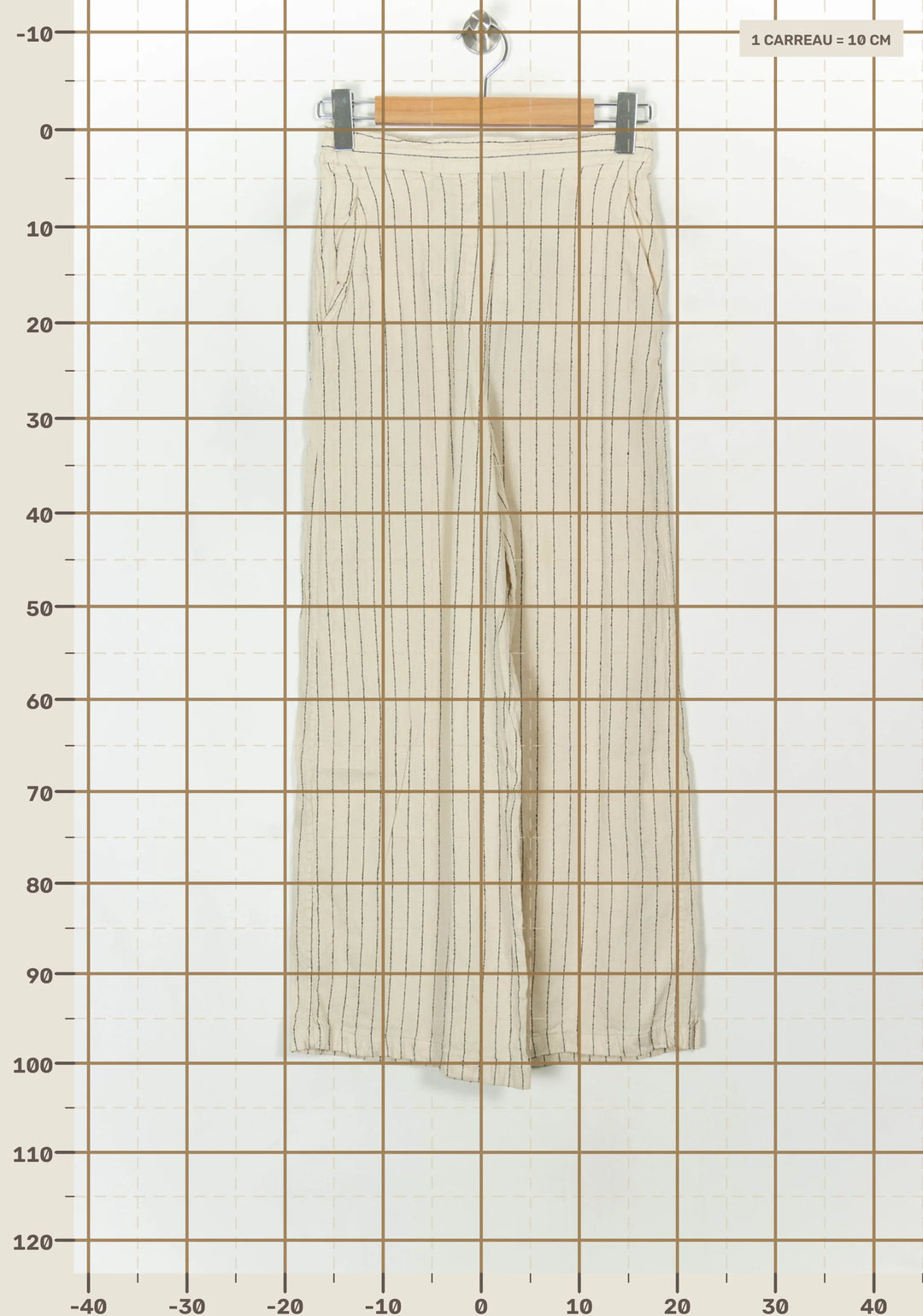 Pantalon Large Beige à Rayures Noires - Taille XS/34 de la marque COS | PARAD118441 - Vendu par Paradigme - Image 4