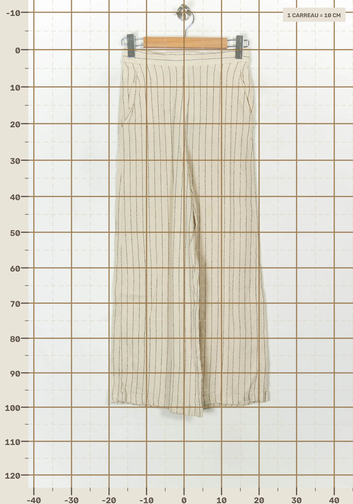 Pantalon Large Beige à Rayures Noires - Taille XS/34 de la marque COS | PARAD118441 - Vendu par Paradigme - Image 4