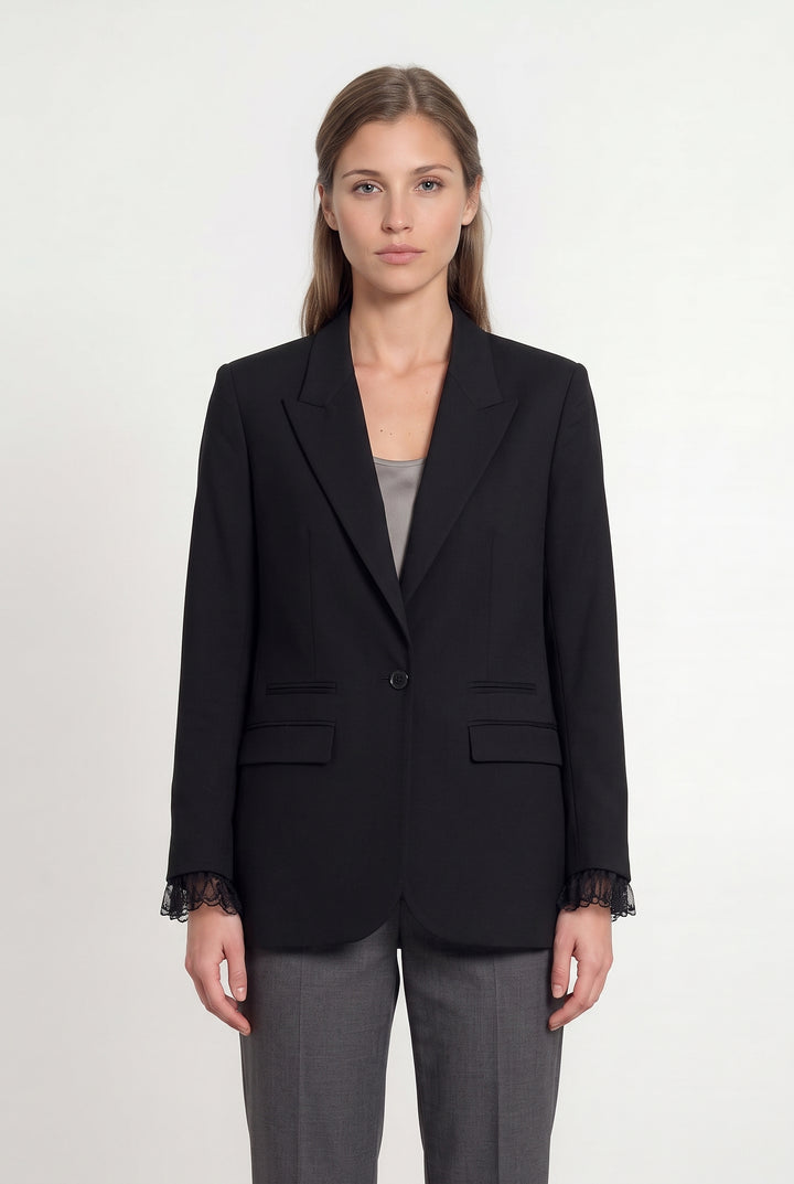 Veste Noire - Taille S/36 de la marque The Kooples | PARAD118442 - Vendu par Paradigme - Image 1