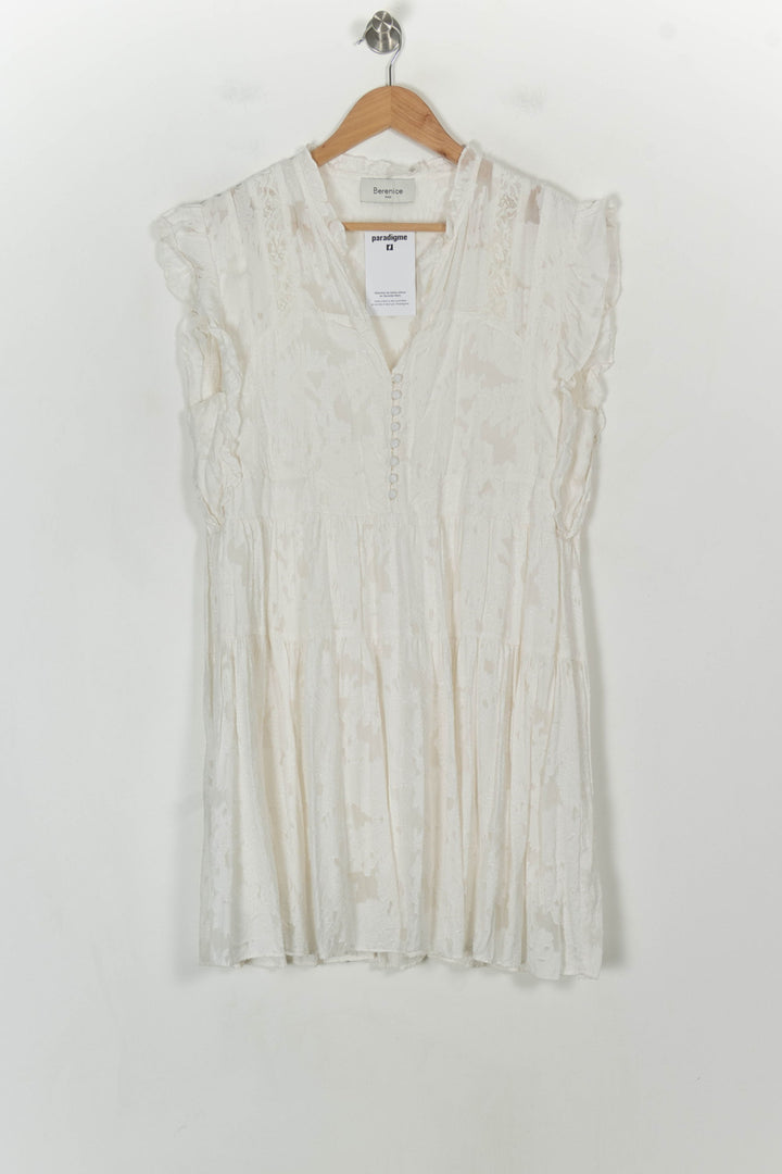 Robe Courte Blanche - Taille L/40 de la marque Bérénice | PARAD118447 - Vendu par Paradigme - Image 2