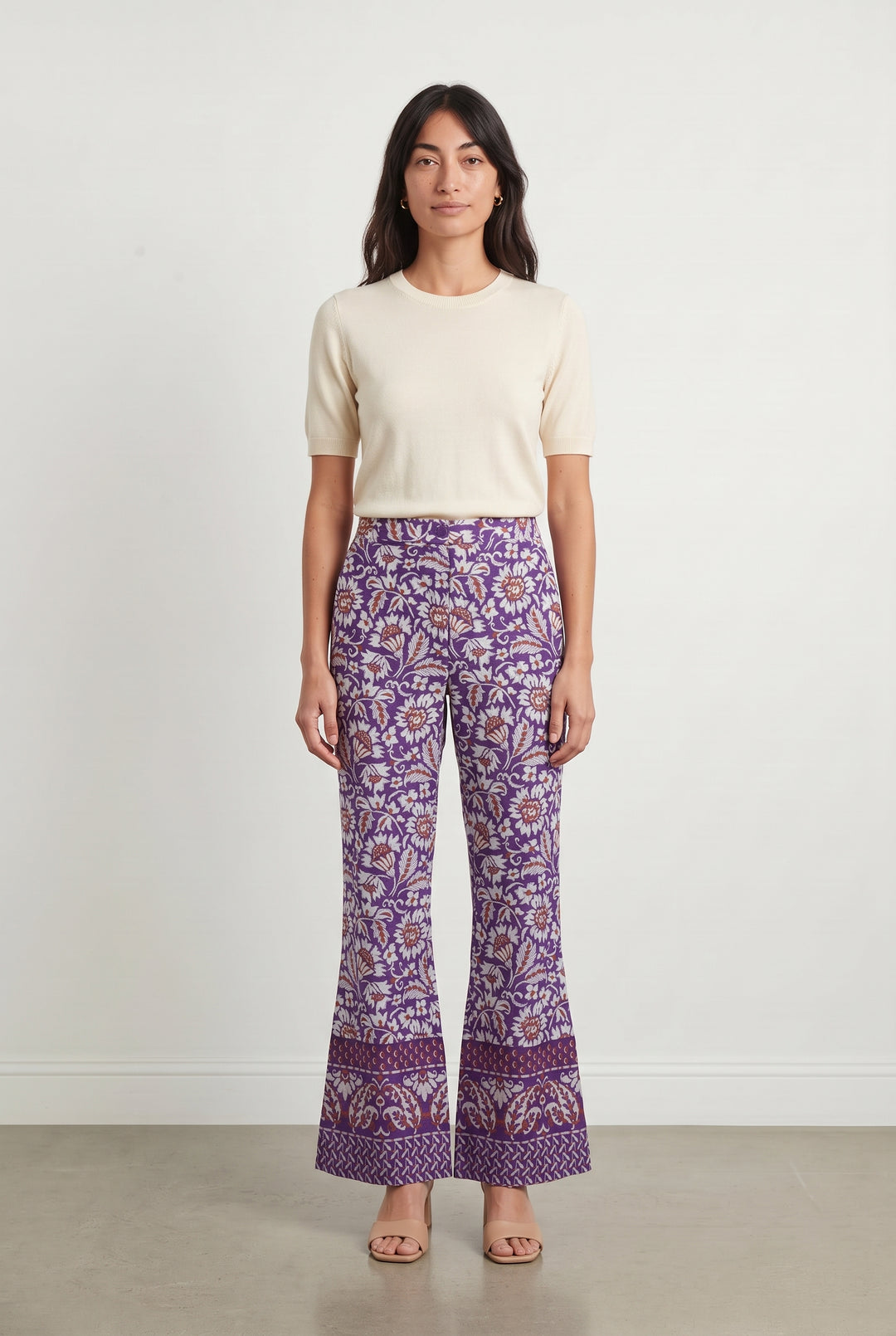Pantalon Évasé Violet et Blanc - Taille M/38 de la marque Stella Forest | PARAD118456 - Vendu par Paradigme - Image 1