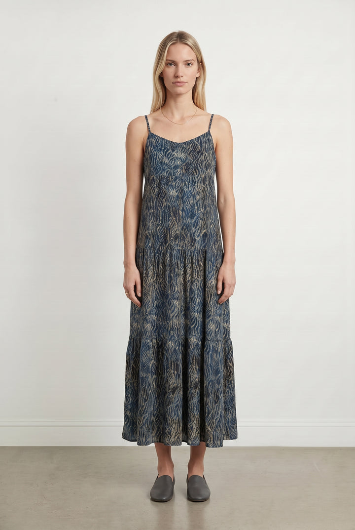 Robe Longue Bleue et Beige - Taille S/36 de la marque La Fée Maraboutée | PARAD118462 - Vendu par Paradigme - Image 1
