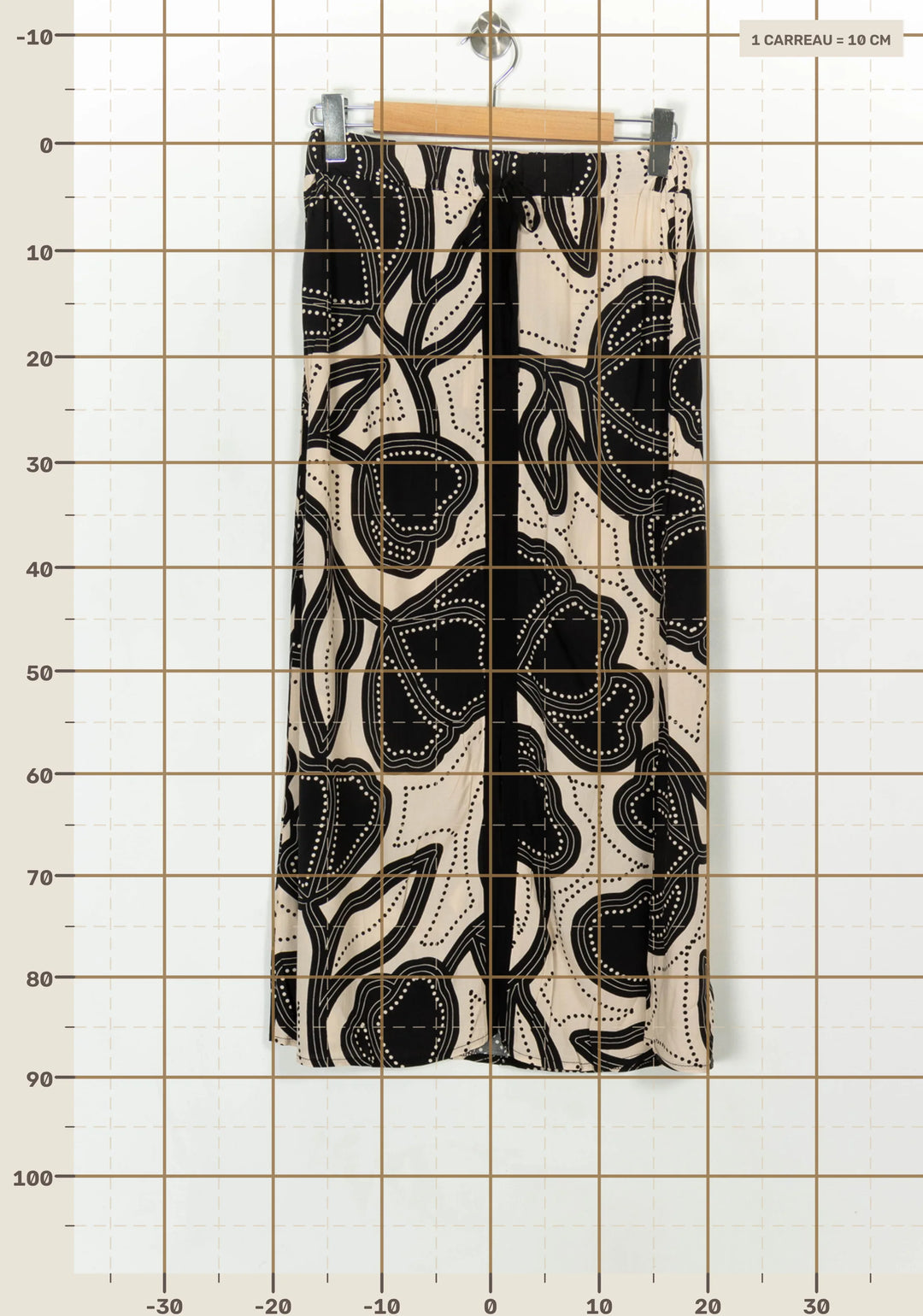 Jupe Longue Noire et Beige - Taille S/36 de la marque La Fée Maraboutée | PARAD118472 - Vendu par Paradigme - Image 4